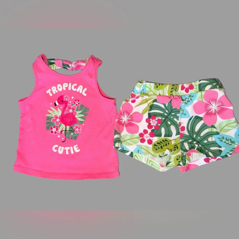 Toddler Girl Tropical Summer Bundle | 12-18 Months | 8 Pieces | Like New - Picture 3 of 11